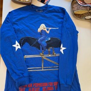 Blue Graphic Long Sleeve Shirt